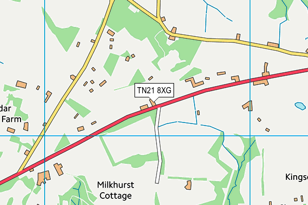 TN21 8XG map - OS VectorMap District (Ordnance Survey)