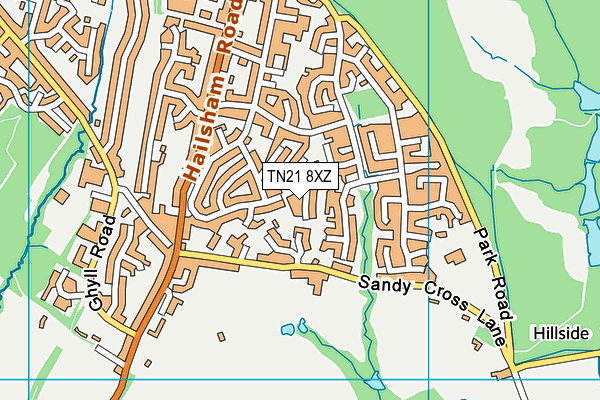 TN21 8XZ map - OS VectorMap District (Ordnance Survey)