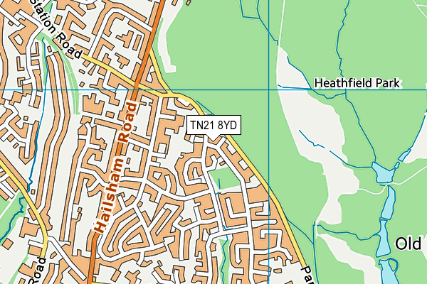 TN21 8YD map - OS VectorMap District (Ordnance Survey)