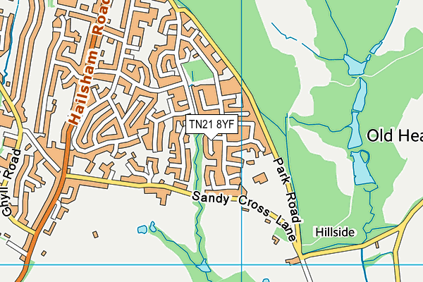 TN21 8YF map - OS VectorMap District (Ordnance Survey)