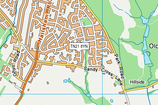TN21 8YN map - OS VectorMap District (Ordnance Survey)
