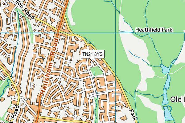 TN21 8YS map - OS VectorMap District (Ordnance Survey)
