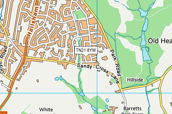 TN21 8YW map - OS VectorMap District (Ordnance Survey)
