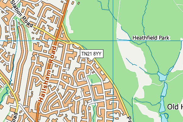 TN21 8YY map - OS VectorMap District (Ordnance Survey)