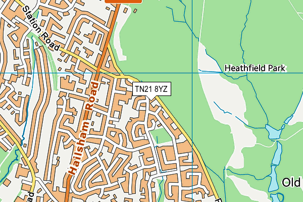 TN21 8YZ map - OS VectorMap District (Ordnance Survey)
