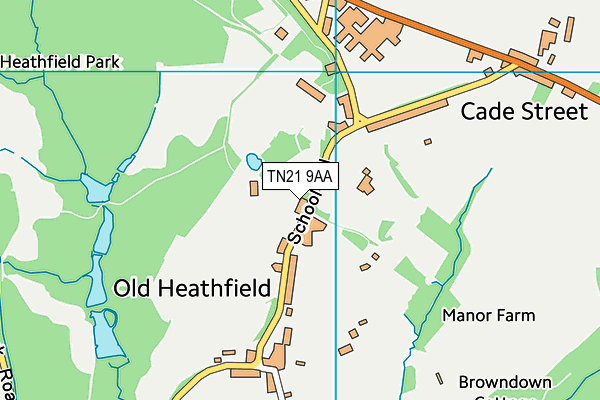 TN21 9AA map - OS VectorMap District (Ordnance Survey)