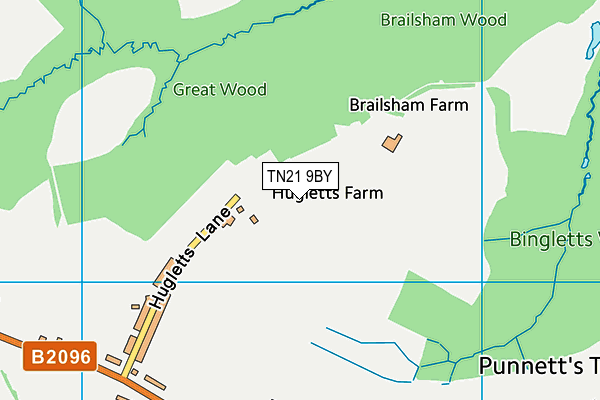 TN21 9BY map - OS VectorMap District (Ordnance Survey)