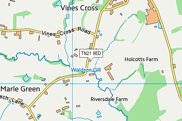 TN21 9ED map - OS VectorMap District (Ordnance Survey)