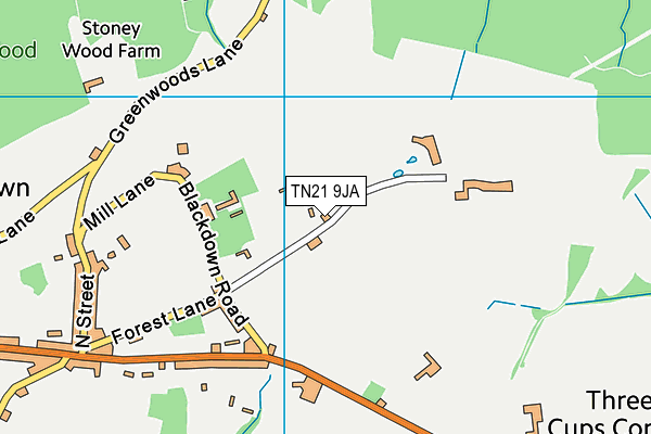 TN21 9JA map - OS VectorMap District (Ordnance Survey)