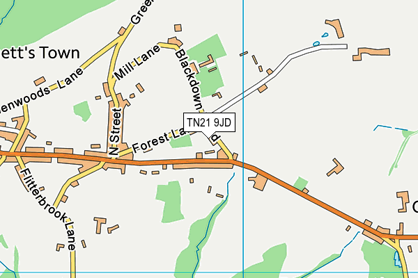 TN21 9JD map - OS VectorMap District (Ordnance Survey)