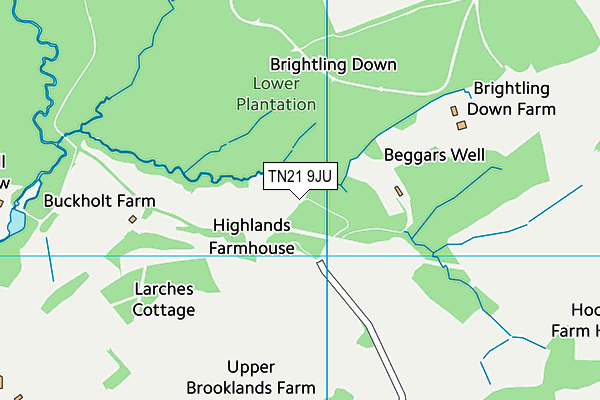 TN21 9JU map - OS VectorMap District (Ordnance Survey)