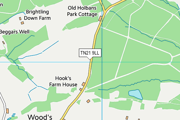 TN21 9LL map - OS VectorMap District (Ordnance Survey)
