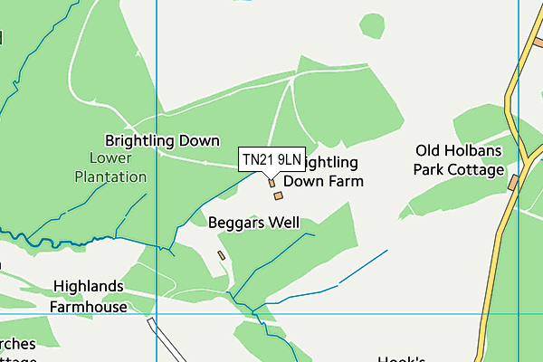 TN21 9LN map - OS VectorMap District (Ordnance Survey)