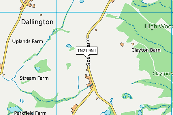 TN21 9NJ map - OS VectorMap District (Ordnance Survey)