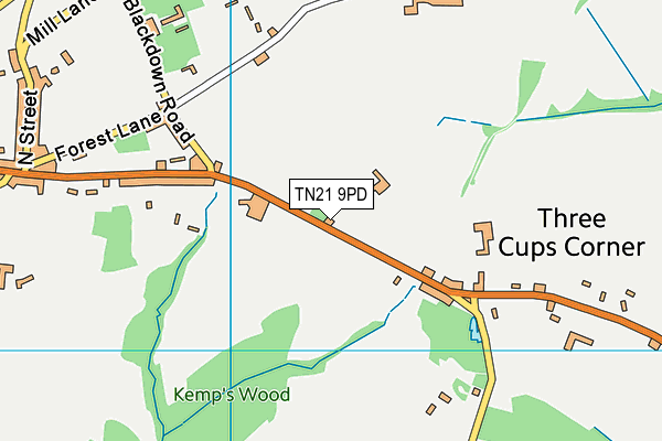 TN21 9PD map - OS VectorMap District (Ordnance Survey)