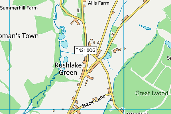 TN21 9QG map - OS VectorMap District (Ordnance Survey)