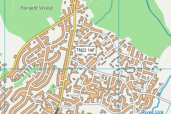 TN22 1AF map - OS VectorMap District (Ordnance Survey)