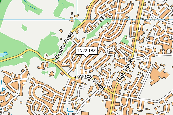 TN22 1BZ map - OS VectorMap District (Ordnance Survey)