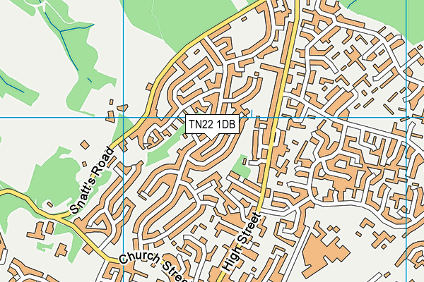 TN22 1DB map - OS VectorMap District (Ordnance Survey)
