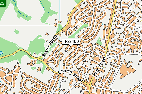 TN22 1DD map - OS VectorMap District (Ordnance Survey)