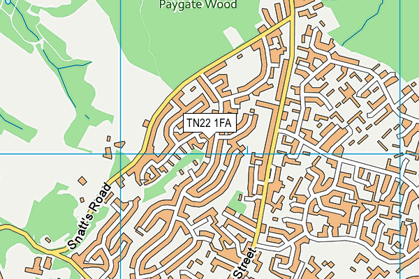 TN22 1FA map - OS VectorMap District (Ordnance Survey)