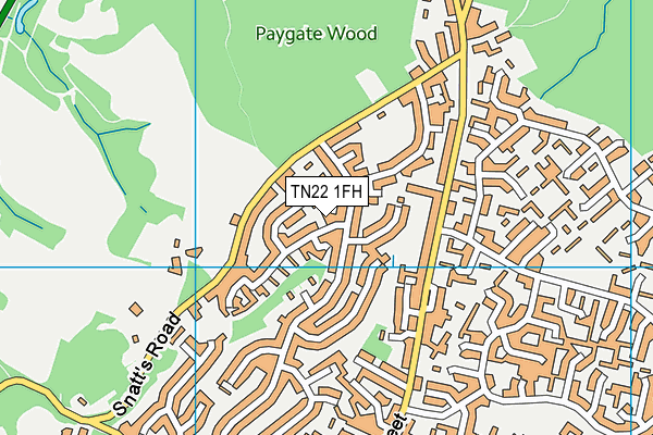 TN22 1FH map - OS VectorMap District (Ordnance Survey)