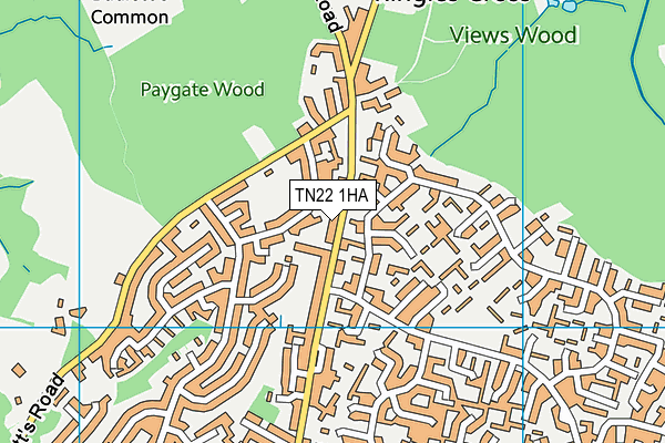 TN22 1HA map - OS VectorMap District (Ordnance Survey)