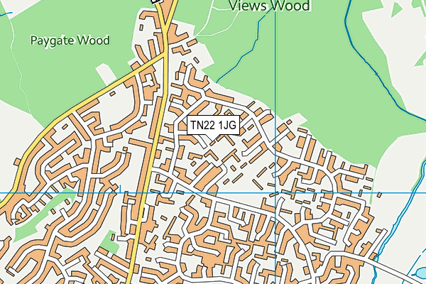 TN22 1JG map - OS VectorMap District (Ordnance Survey)