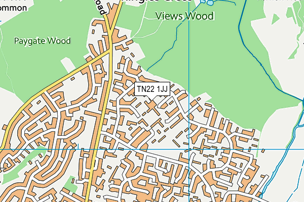 TN22 1JJ map - OS VectorMap District (Ordnance Survey)