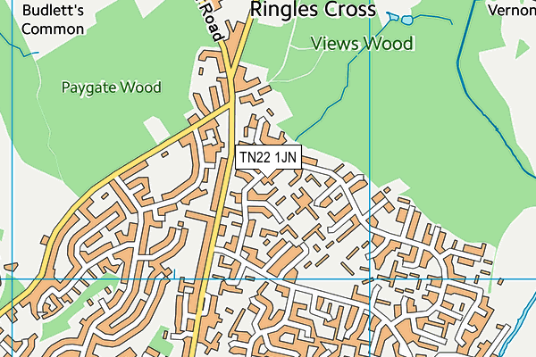 TN22 1JN map - OS VectorMap District (Ordnance Survey)