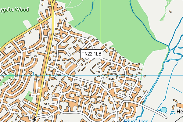 TN22 1LB map - OS VectorMap District (Ordnance Survey)