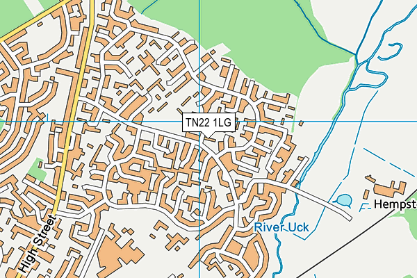 TN22 1LG map - OS VectorMap District (Ordnance Survey)