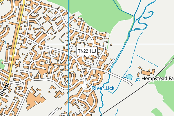 TN22 1LJ map - OS VectorMap District (Ordnance Survey)