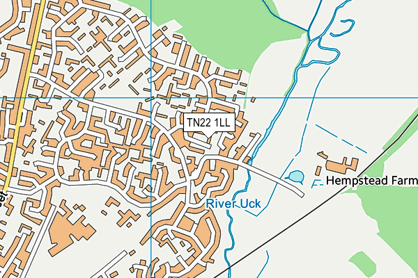 TN22 1LL map - OS VectorMap District (Ordnance Survey)