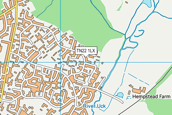 TN22 1LX map - OS VectorMap District (Ordnance Survey)