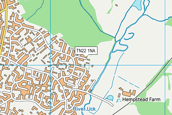 TN22 1NA map - OS VectorMap District (Ordnance Survey)