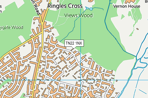 TN22 1NX map - OS VectorMap District (Ordnance Survey)