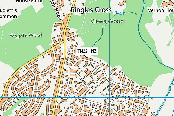 TN22 1NZ map - OS VectorMap District (Ordnance Survey)