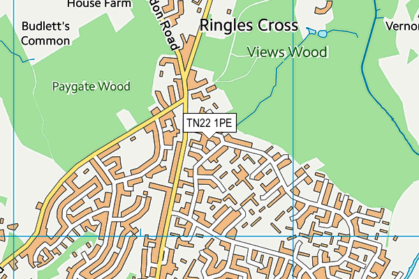 TN22 1PE map - OS VectorMap District (Ordnance Survey)