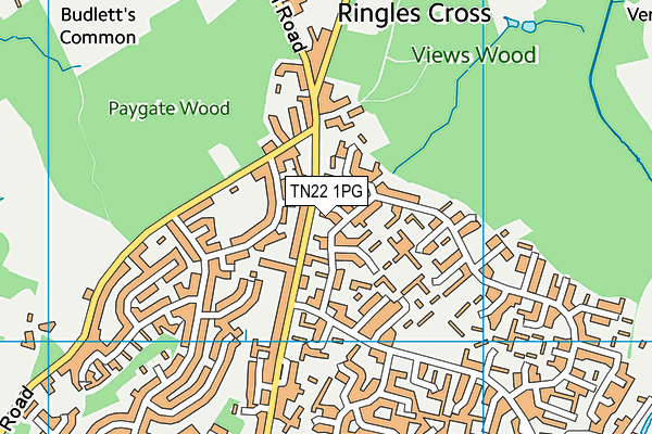 TN22 1PG map - OS VectorMap District (Ordnance Survey)