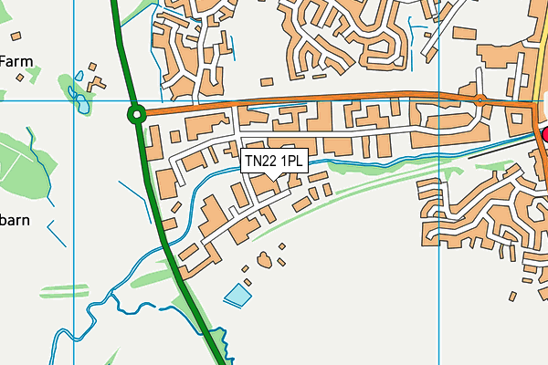 TN22 1PL map - OS VectorMap District (Ordnance Survey)