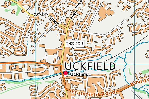 TN22 1QU map - OS VectorMap District (Ordnance Survey)