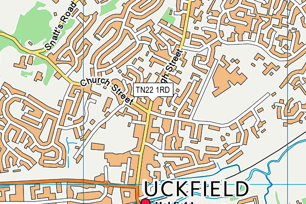 Map of UCKFIELD LTD at district scale