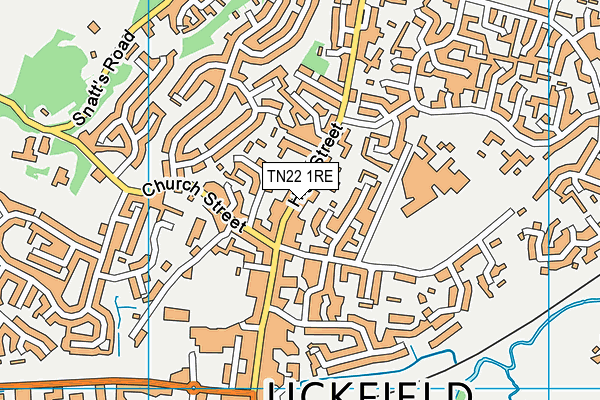 TN22 1RE map - OS VectorMap District (Ordnance Survey)