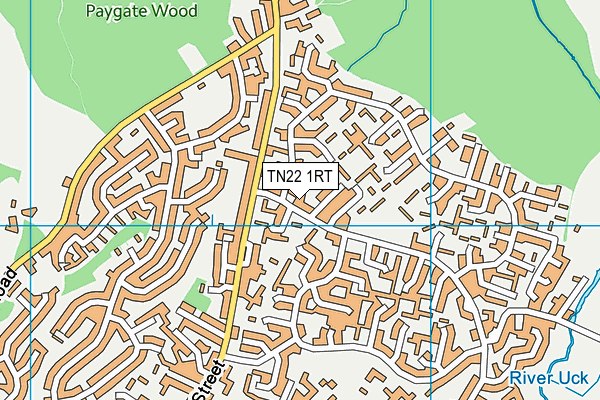 TN22 1RT map - OS VectorMap District (Ordnance Survey)