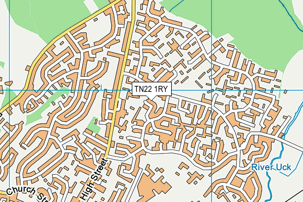 TN22 1RY map - OS VectorMap District (Ordnance Survey)