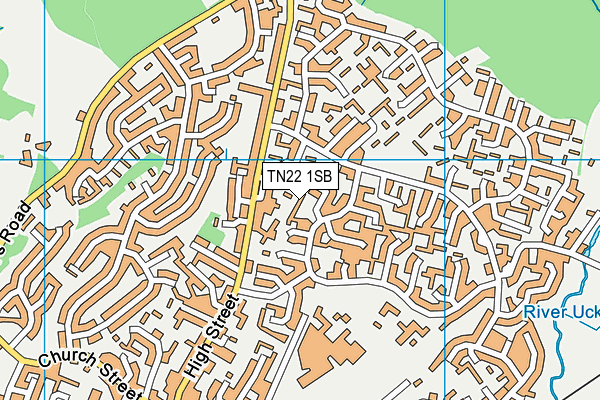 TN22 1SB map - OS VectorMap District (Ordnance Survey)