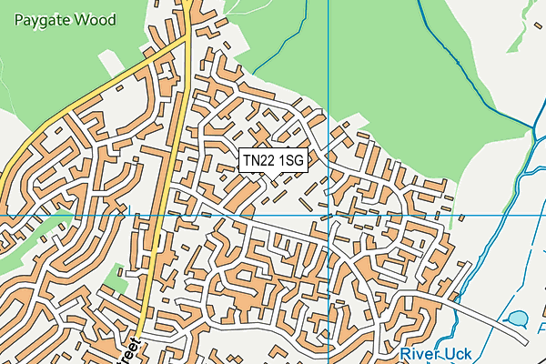 TN22 1SG map - OS VectorMap District (Ordnance Survey)