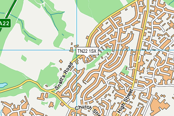 TN22 1SX map - OS VectorMap District (Ordnance Survey)