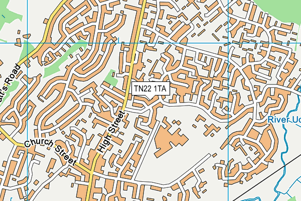 TN22 1TA map - OS VectorMap District (Ordnance Survey)